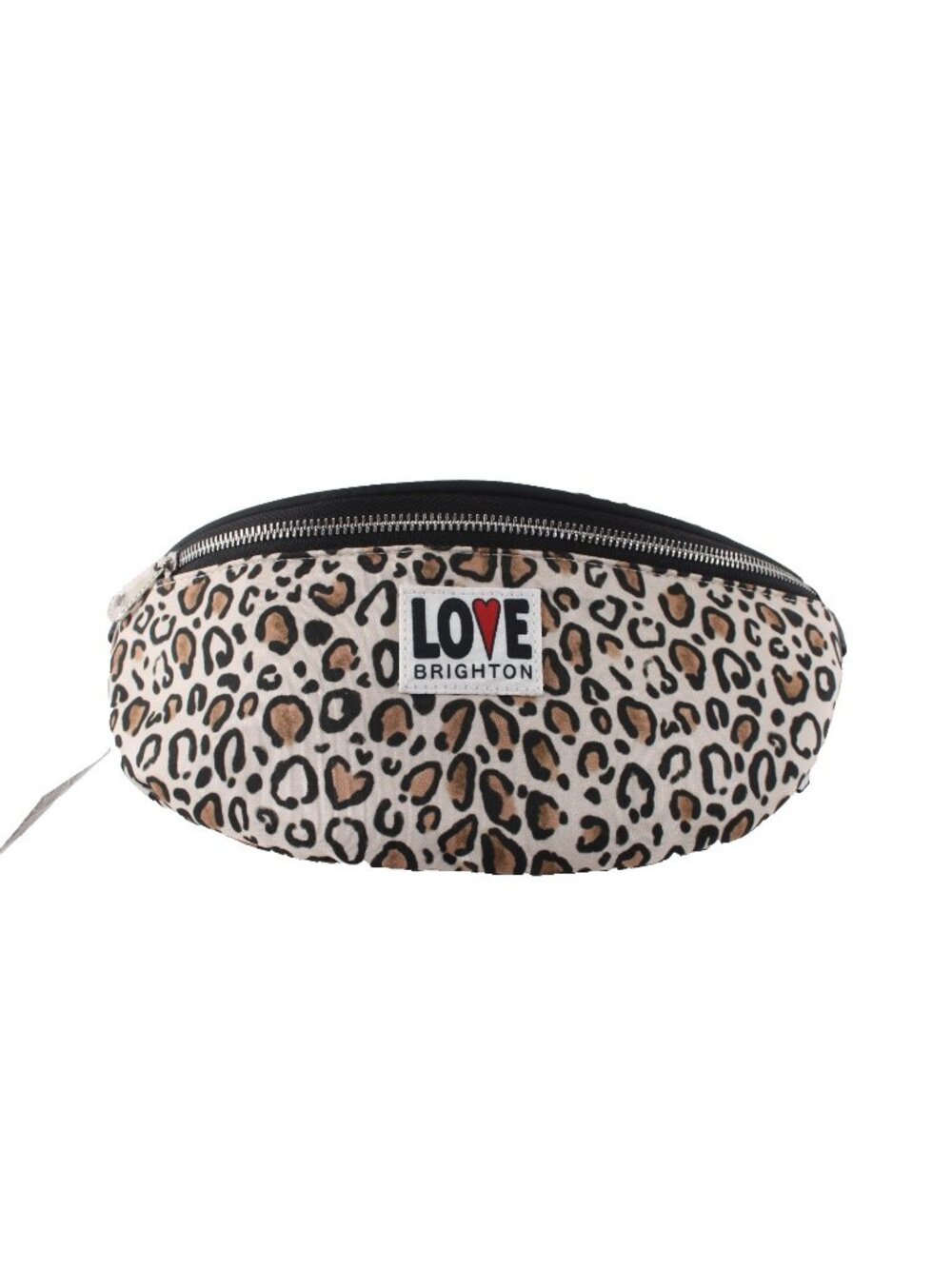 Brighton Belly Fanny Purse NEW $78 11 x 5 Brown White Animal Print Fabric Purse